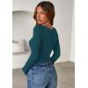 imagePRETTYGARDEN Women 2026 Fall Clothes Long Sleeve Shirts Ribbed Knit Fitted Basic Tee Going Out Tops Underscrub Casual OutfitsPeacock Blue
