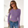 imagePRETTYGARDEN Women 2026 Fall Clothes Long Sleeve Shirts Ribbed Knit Fitted Basic Tee Going Out Tops Underscrub Casual OutfitsPurple
