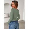 imagePRETTYGARDEN Women 2026 Fall Clothes Long Sleeve Shirts Ribbed Knit Fitted Basic Tee Going Out Tops Underscrub Casual OutfitsSage Green