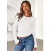 imagePRETTYGARDEN Women 2026 Fall Clothes Long Sleeve Shirts Ribbed Knit Fitted Basic Tee Going Out Tops Underscrub Casual OutfitsWhite
