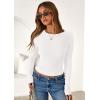 imagePRETTYGARDEN Women 2026 Fall Clothes Long Sleeve Shirts Ribbed Knit Fitted Basic Tee Going Out Tops Underscrub Casual OutfitsWhite
