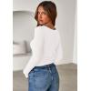 imagePRETTYGARDEN Women 2026 Fall Clothes Long Sleeve Shirts Ribbed Knit Fitted Basic Tee Going Out Tops Underscrub Casual OutfitsWhite