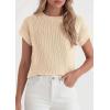 imagePRETTYGARDEN Womens 2026 Spring Fashion Sweater Vest Business Casual Crochet Tops Cap Sleeve Knit Shirt Beach Summer OutfitsApricot