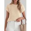 imagePRETTYGARDEN Womens 2026 Spring Fashion Sweater Vest Business Casual Crochet Tops Cap Sleeve Knit Shirt Beach Summer OutfitsApricot