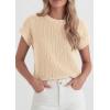 imagePRETTYGARDEN Womens 2026 Spring Fashion Sweater Vest Business Casual Crochet Tops Cap Sleeve Knit Shirt Beach Summer OutfitsApricot