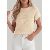 imagePRETTYGARDEN Womens 2026 Spring Fashion Sweater Vest Business Casual Crochet Tops Cap Sleeve Knit Shirt Beach Summer OutfitsApricot