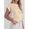 imagePRETTYGARDEN Womens 2026 Spring Fashion Sweater Vest Business Casual Crochet Tops Cap Sleeve Knit Shirt Beach Summer OutfitsApricot