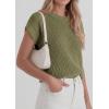 imagePRETTYGARDEN Womens 2026 Spring Fashion Sweater Vest Business Casual Crochet Tops Cap Sleeve Knit Shirt Beach Summer OutfitsArmy Green