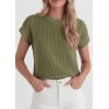 imagePRETTYGARDEN Womens 2026 Spring Fashion Sweater Vest Business Casual Crochet Tops Cap Sleeve Knit Shirt Beach Summer OutfitsArmy Green