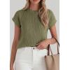 imagePRETTYGARDEN Womens 2026 Spring Fashion Sweater Vest Business Casual Crochet Tops Cap Sleeve Knit Shirt Beach Summer OutfitsArmy Green