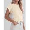 imagePRETTYGARDEN Womens 2026 Spring Fashion Sweater Vest Business Casual Crochet Tops Cap Sleeve Knit Shirt Beach Summer OutfitsBeige