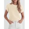 imagePRETTYGARDEN Womens 2026 Spring Fashion Sweater Vest Business Casual Crochet Tops Cap Sleeve Knit Shirt Beach Summer OutfitsBeige