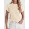 imagePRETTYGARDEN Womens 2026 Spring Fashion Sweater Vest Business Casual Crochet Tops Cap Sleeve Knit Shirt Beach Summer OutfitsBeige