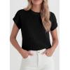 imagePRETTYGARDEN Womens 2026 Spring Fashion Sweater Vest Business Casual Crochet Tops Cap Sleeve Knit Shirt Beach Summer OutfitsBlack