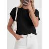 imagePRETTYGARDEN Womens 2026 Spring Fashion Sweater Vest Business Casual Crochet Tops Cap Sleeve Knit Shirt Beach Summer OutfitsBlack
