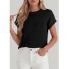 imagePRETTYGARDEN Womens 2026 Spring Fashion Sweater Vest Business Casual Crochet Tops Cap Sleeve Knit Shirt Beach Summer OutfitsBlack