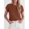imagePRETTYGARDEN Womens 2026 Spring Fashion Sweater Vest Business Casual Crochet Tops Cap Sleeve Knit Shirt Beach Summer OutfitsBrown