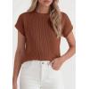 imagePRETTYGARDEN Womens 2026 Spring Fashion Sweater Vest Business Casual Crochet Tops Cap Sleeve Knit Shirt Beach Summer OutfitsBrown
