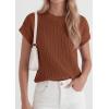 imagePRETTYGARDEN Womens 2026 Spring Fashion Sweater Vest Business Casual Crochet Tops Cap Sleeve Knit Shirt Beach Summer OutfitsBrown