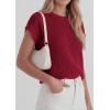 imagePRETTYGARDEN Womens 2026 Spring Fashion Sweater Vest Business Casual Crochet Tops Cap Sleeve Knit Shirt Beach Summer OutfitsBurgundy