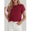 imagePRETTYGARDEN Womens 2026 Spring Fashion Sweater Vest Business Casual Crochet Tops Cap Sleeve Knit Shirt Beach Summer OutfitsBurgundy