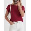 imagePRETTYGARDEN Womens 2026 Spring Fashion Sweater Vest Business Casual Crochet Tops Cap Sleeve Knit Shirt Beach Summer OutfitsBurgundy
