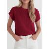 imagePRETTYGARDEN Womens 2026 Spring Fashion Sweater Vest Business Casual Crochet Tops Cap Sleeve Knit Shirt Beach Summer OutfitsBurgundy