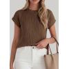 imagePRETTYGARDEN Womens 2026 Spring Fashion Sweater Vest Business Casual Crochet Tops Cap Sleeve Knit Shirt Beach Summer OutfitsCoffee