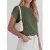 imagePRETTYGARDEN Womens 2026 Spring Fashion Sweater Vest Business Casual Crochet Tops Cap Sleeve Knit Shirt Beach Summer OutfitsGreen