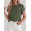 imagePRETTYGARDEN Womens 2026 Spring Fashion Sweater Vest Business Casual Crochet Tops Cap Sleeve Knit Shirt Beach Summer OutfitsGreen