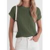 imagePRETTYGARDEN Womens 2026 Spring Fashion Sweater Vest Business Casual Crochet Tops Cap Sleeve Knit Shirt Beach Summer OutfitsGreen