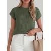 imagePRETTYGARDEN Womens 2026 Spring Fashion Sweater Vest Business Casual Crochet Tops Cap Sleeve Knit Shirt Beach Summer OutfitsGreen
