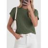 imagePRETTYGARDEN Womens 2026 Spring Fashion Sweater Vest Business Casual Crochet Tops Cap Sleeve Knit Shirt Beach Summer OutfitsGreen