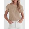 imagePRETTYGARDEN Womens 2026 Spring Fashion Sweater Vest Business Casual Crochet Tops Cap Sleeve Knit Shirt Beach Summer OutfitsKhaki
