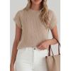 imagePRETTYGARDEN Womens 2026 Spring Fashion Sweater Vest Business Casual Crochet Tops Cap Sleeve Knit Shirt Beach Summer OutfitsKhaki