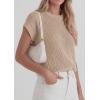 imagePRETTYGARDEN Womens 2026 Spring Fashion Sweater Vest Business Casual Crochet Tops Cap Sleeve Knit Shirt Beach Summer OutfitsKhaki