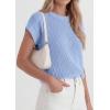 imagePRETTYGARDEN Womens 2026 Spring Fashion Sweater Vest Business Casual Crochet Tops Cap Sleeve Knit Shirt Beach Summer OutfitsLight Blue