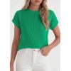 imagePRETTYGARDEN Womens 2026 Spring Fashion Sweater Vest Business Casual Crochet Tops Cap Sleeve Knit Shirt Beach Summer OutfitsLight Green