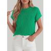 imagePRETTYGARDEN Womens 2026 Spring Fashion Sweater Vest Business Casual Crochet Tops Cap Sleeve Knit Shirt Beach Summer OutfitsLight Green