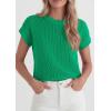imagePRETTYGARDEN Womens 2026 Spring Fashion Sweater Vest Business Casual Crochet Tops Cap Sleeve Knit Shirt Beach Summer OutfitsLight Green