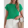 imagePRETTYGARDEN Womens 2026 Spring Fashion Sweater Vest Business Casual Crochet Tops Cap Sleeve Knit Shirt Beach Summer OutfitsLight Green