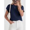 imagePRETTYGARDEN Womens 2026 Spring Fashion Sweater Vest Business Casual Crochet Tops Cap Sleeve Knit Shirt Beach Summer OutfitsNavy Blue