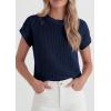 imagePRETTYGARDEN Womens 2026 Spring Fashion Sweater Vest Business Casual Crochet Tops Cap Sleeve Knit Shirt Beach Summer OutfitsNavy Blue