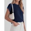 imagePRETTYGARDEN Womens 2026 Spring Fashion Sweater Vest Business Casual Crochet Tops Cap Sleeve Knit Shirt Beach Summer OutfitsNavy Blue