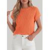 imagePRETTYGARDEN Womens 2026 Spring Fashion Sweater Vest Business Casual Crochet Tops Cap Sleeve Knit Shirt Beach Summer OutfitsOrange