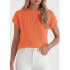imagePRETTYGARDEN Womens 2026 Spring Fashion Sweater Vest Business Casual Crochet Tops Cap Sleeve Knit Shirt Beach Summer OutfitsOrange