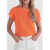 imagePRETTYGARDEN Womens 2026 Spring Fashion Sweater Vest Business Casual Crochet Tops Cap Sleeve Knit Shirt Beach Summer OutfitsOrange