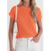 imagePRETTYGARDEN Womens 2026 Spring Fashion Sweater Vest Business Casual Crochet Tops Cap Sleeve Knit Shirt Beach Summer OutfitsOrange
