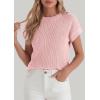 imagePRETTYGARDEN Womens 2026 Spring Fashion Sweater Vest Business Casual Crochet Tops Cap Sleeve Knit Shirt Beach Summer OutfitsPink