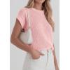imagePRETTYGARDEN Womens 2026 Spring Fashion Sweater Vest Business Casual Crochet Tops Cap Sleeve Knit Shirt Beach Summer OutfitsPink